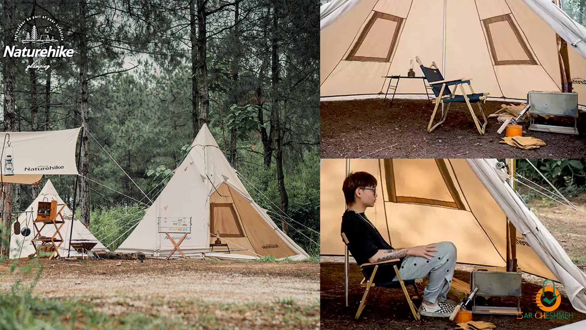 چادر نیچرهایک NH20ZP002، چادر هرمی سرخپوستی Profound 9.6 نیچرهایک مدل NH20ZP002