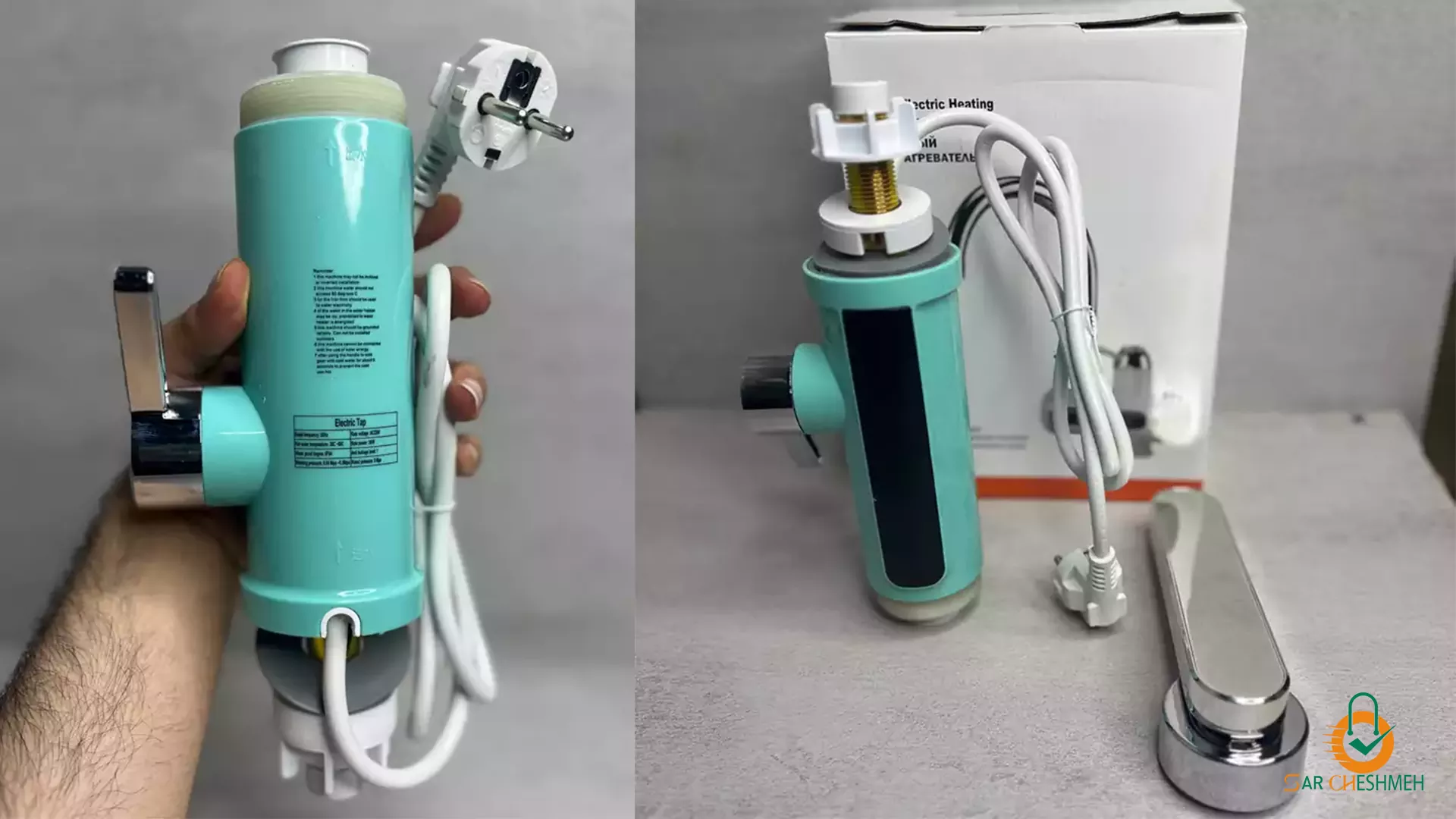 شیر آب برقی گرم کن دار 3000w (آبی)