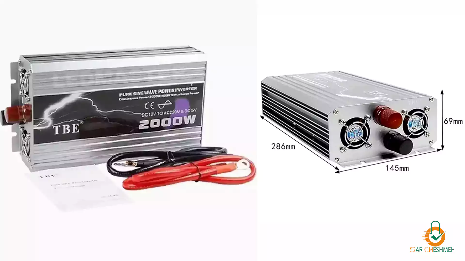 اینورتر مبدل برق خودرو تی بی ای مدل TBE2000W