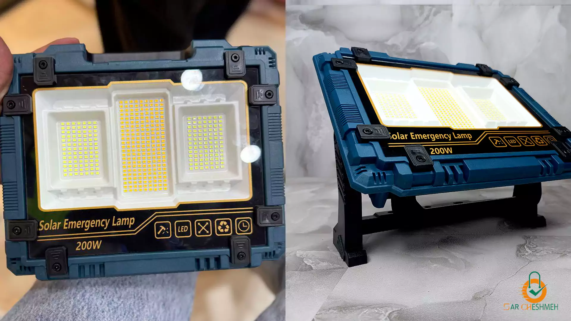 پروژکتور اسمال سان W8121-1، پروژکتور شارژی خورشیدی 200 وات مدل W8121-1