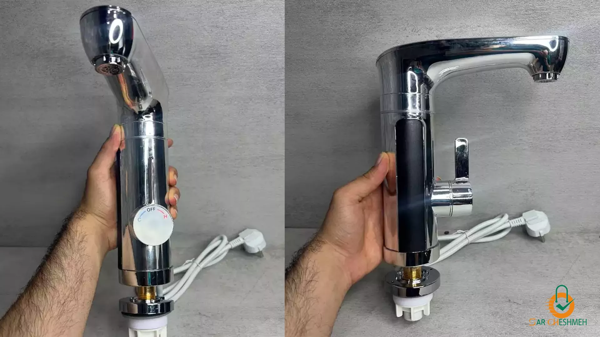 شیر برقی استیل دارای گرم کن فوری با صفحه نمایش LED