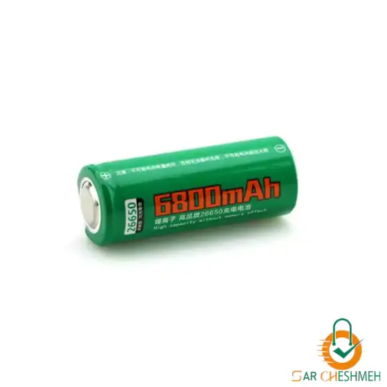 باطری لیتیوم یون 6800 میلی آمپر اسمال سان سایز 26650