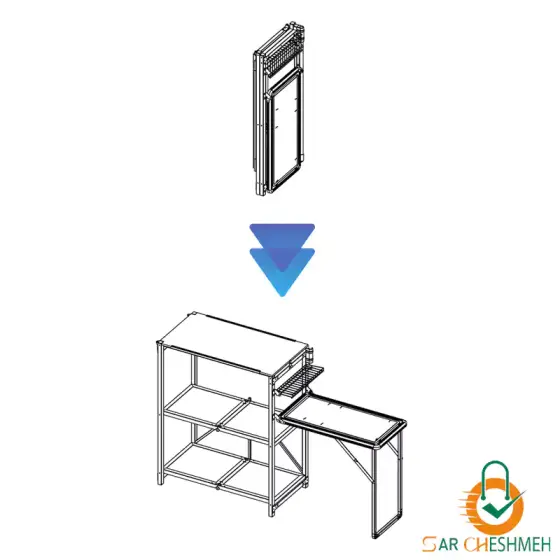 میز تاشو آشپزی و کابینت کمپینگ بی آر اس مدل BRS-Z12