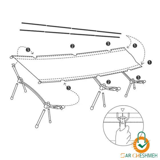 تخت تاشو مشبک کمپینگ نیچرهایک مدل NH22JU028