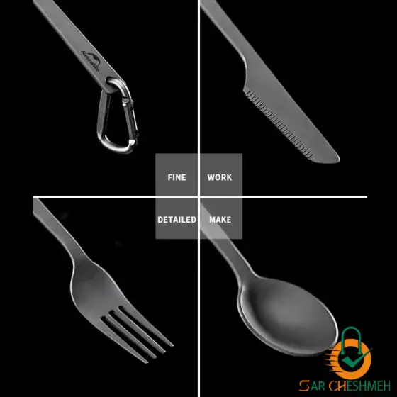 ست سه تکه قاشق و چنگال تیتانیومی نیچرهایک مدل NH19T011-D