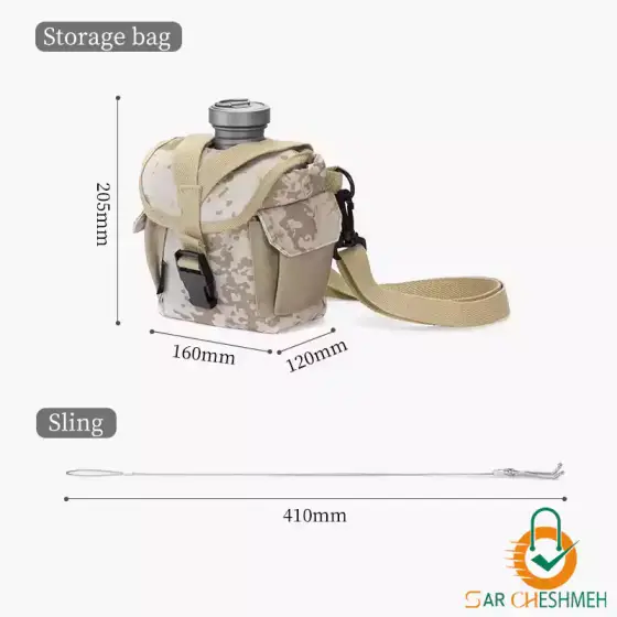 ست ظروف و قمقمه سه تیکه تیتانیوم نیچرهایک مدل NH21CJ004