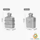 ست ظروف و قمقمه سه تیکه تیتانیوم نیچرهایک مدل NH21CJ004