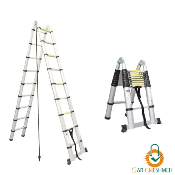 نردبان دو طرفه تلسکوپی با ارتفاع 3.6 متر (7.2 متر در حالت یک طرفه)