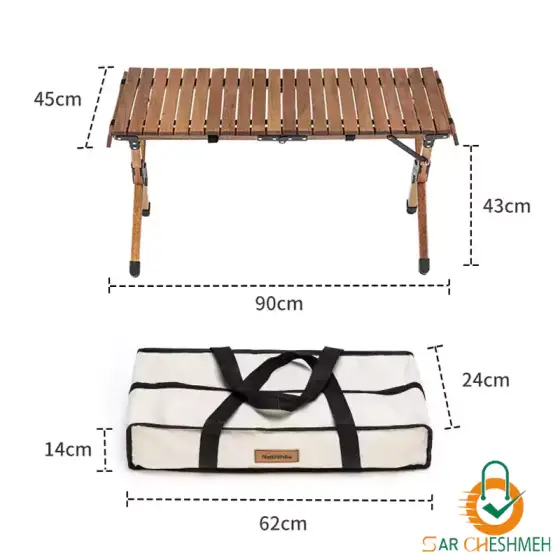 میز تاشو چوبی کمپینگ نیچرهایک مدل NH19JJ009