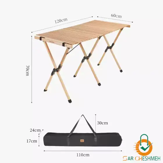 میز تاشو چوبی پایه بلند نیچرهایک مدل NH19JJ009