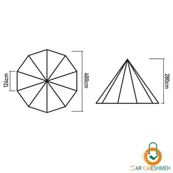 چادر هرمی سرخپوستی Profound 9.6 نیچرهایک مدل NH20ZP002