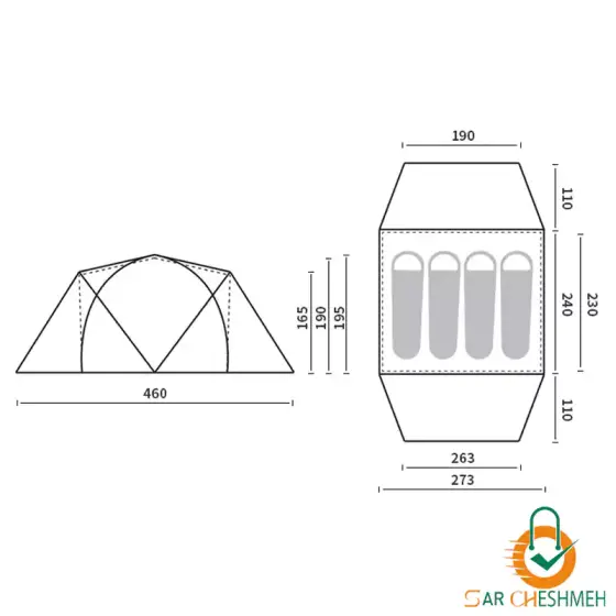 چادر کمپینگ KOTA 4 نیچرهایک مدل CNK2450WS041