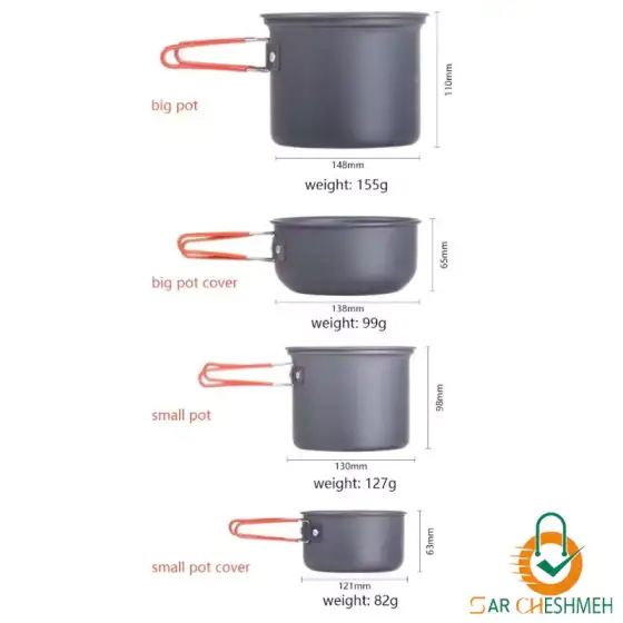 ست ظروف چهار تکه کمپینگ نیچرهایک مدل NH18T018-G