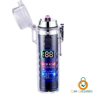 فندک پلاسمایی شارژی چراغ قوه دار DOUBLE ARC مدل HB-256