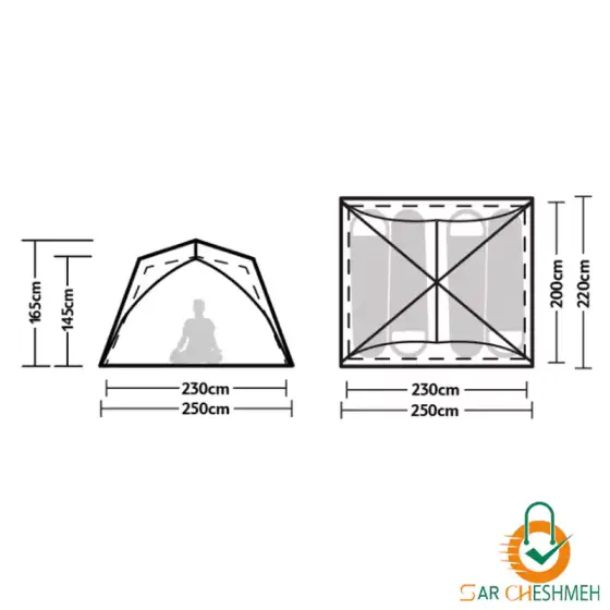 چادر مربعی اتوماتیک 3-4 نفره نیچرهایک مدل CNK2300ZP036