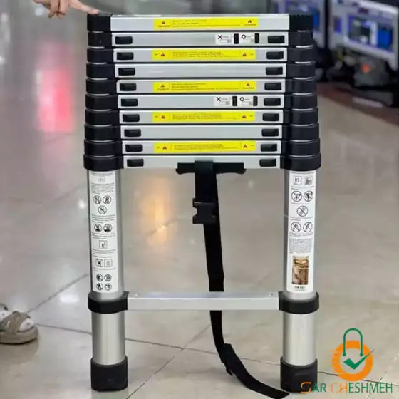 نردبان یک طرفه تلسکوپی آلومنیومی با ارتفاع 2.6 متر