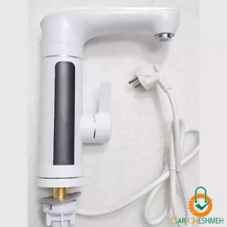 شیر برقی سفید دارای گرم کن فوری با صفحه نمایش LED