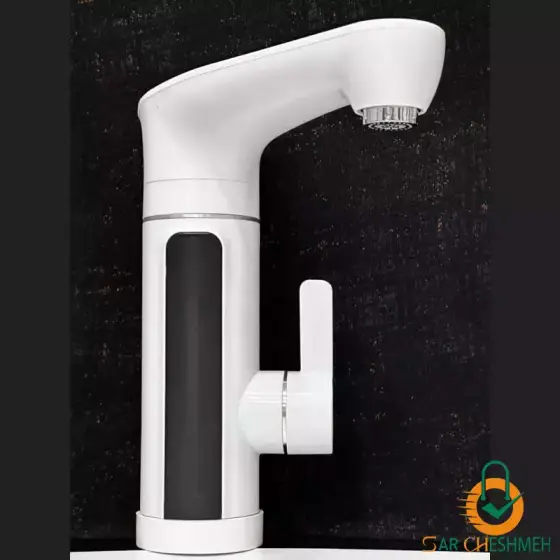 شیر برقی سفید دارای گرم کن فوری با صفحه نمایش LED