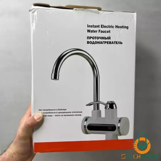 شیر برقی سفید دارای گرم کن فوری با صفحه نمایش LED